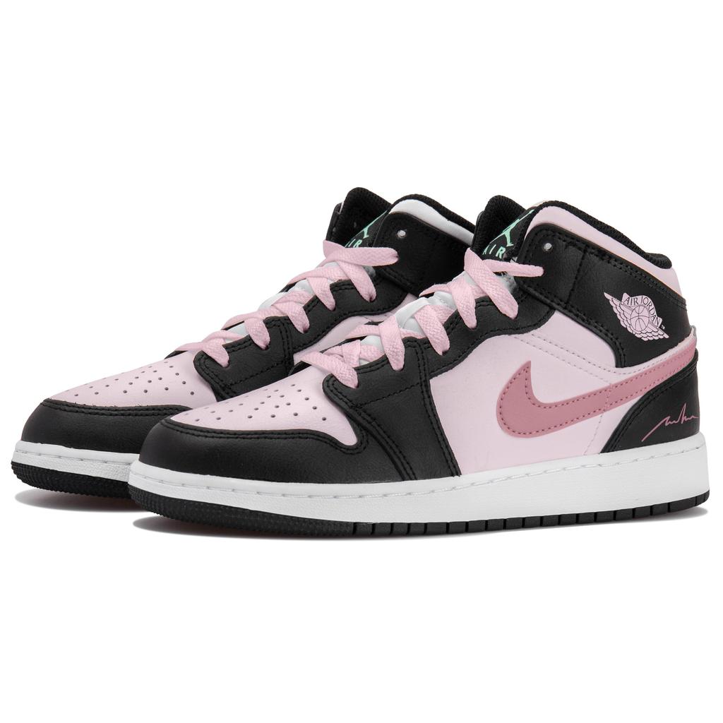 Jordan Air Jordan 1 High Top Vintage Basketball Shoes Women's White Black Pink DQ8423-103(Team-S-BOX)-Random Packaging Bags