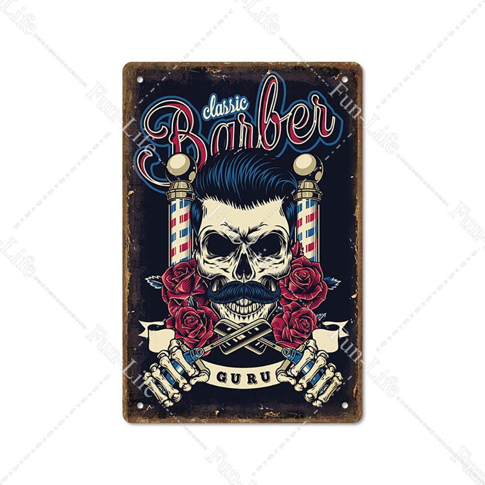 2024 New Barbershop Retro Plate Poster Vintage Home Decor Retro Metal Tin Signs Pub Car Garage Wall Art Home Decor 20x30cm