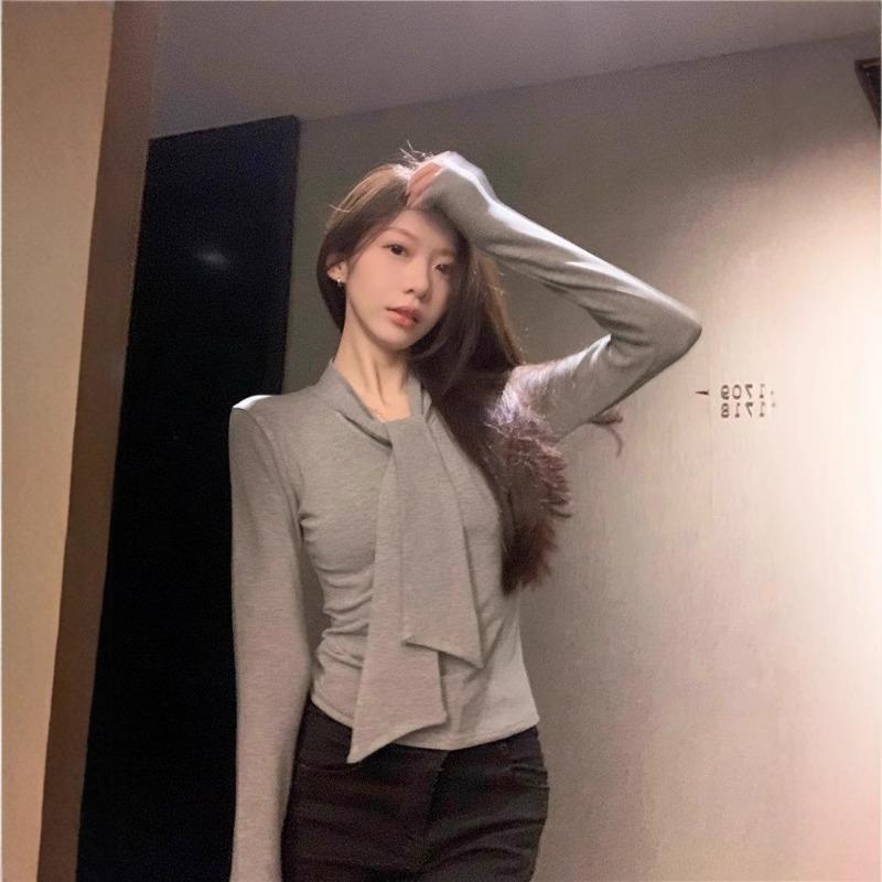 Women S Slim Fit Long Sleeve Sweater Elegant Casual Inner Top