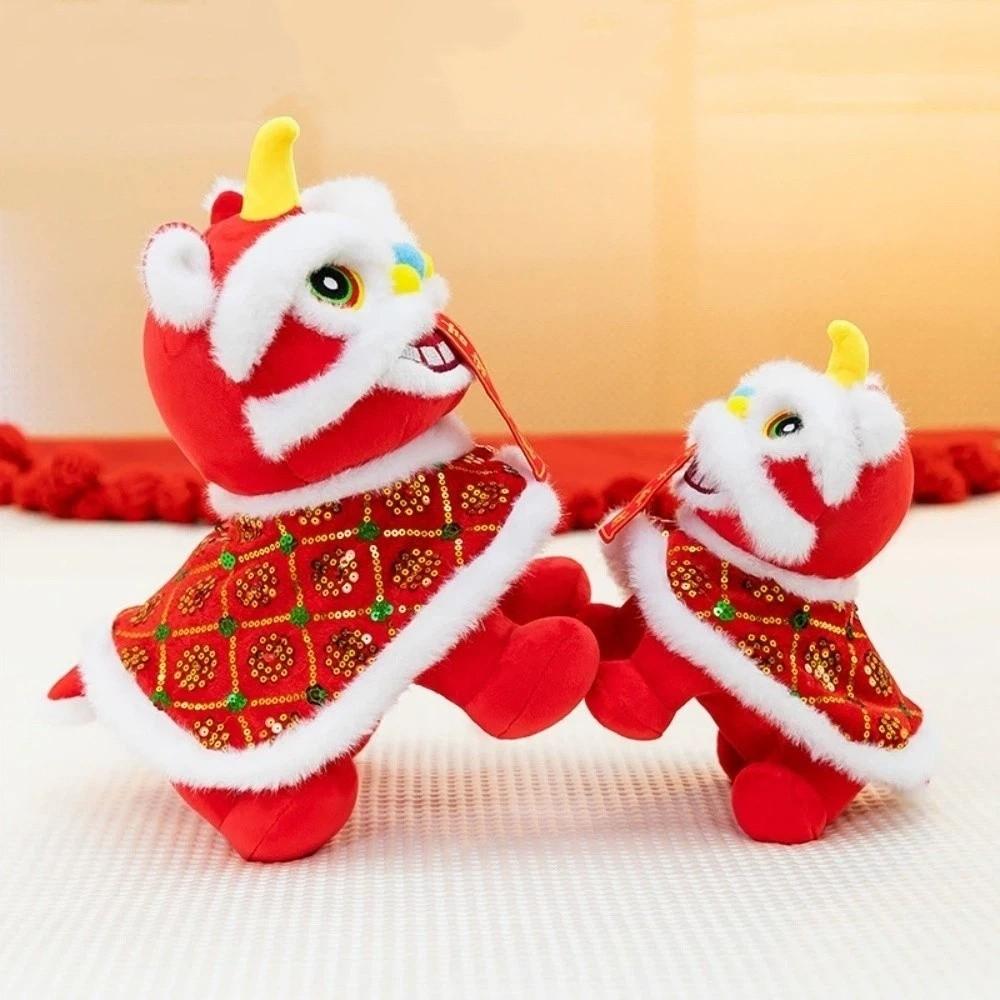 Lion Dance Stuffed Animal Pendants Colorful Sequined Chinese New Year Gift  Festive Decor