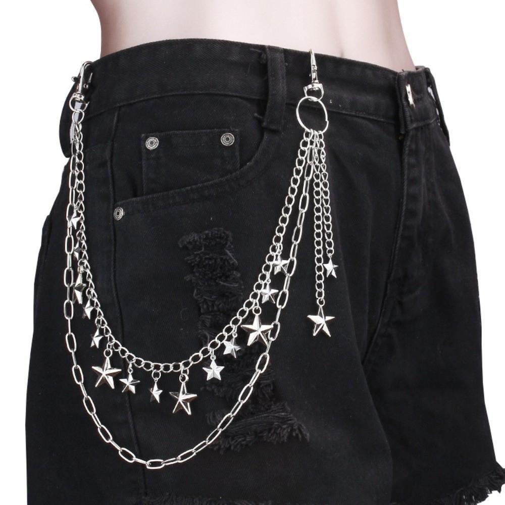 Metal Geometric Bag Chain Versatile Hip Hop Chain Men Women Jeans Accessory