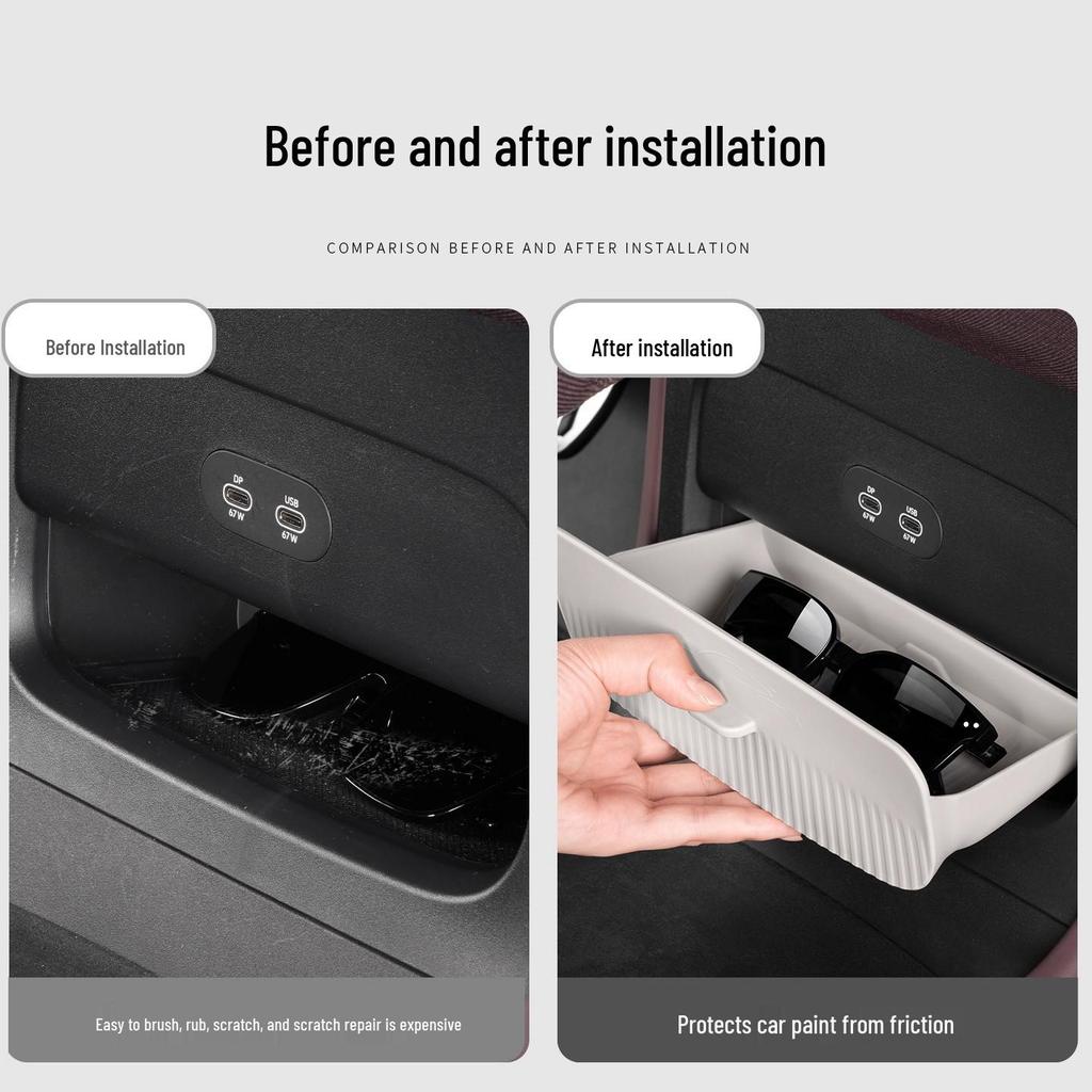 Xiaomi YU7 Console Drawer Glasses Case - Hidden Car Storage & Interior Accessory