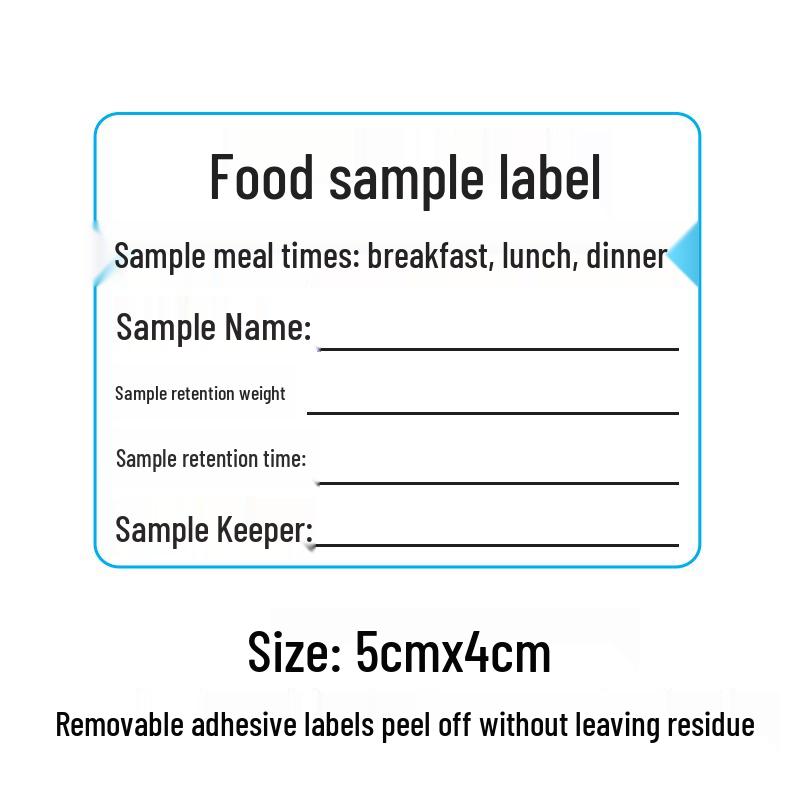 Self-Adhesive Food Sample Retention Label for School Canteens