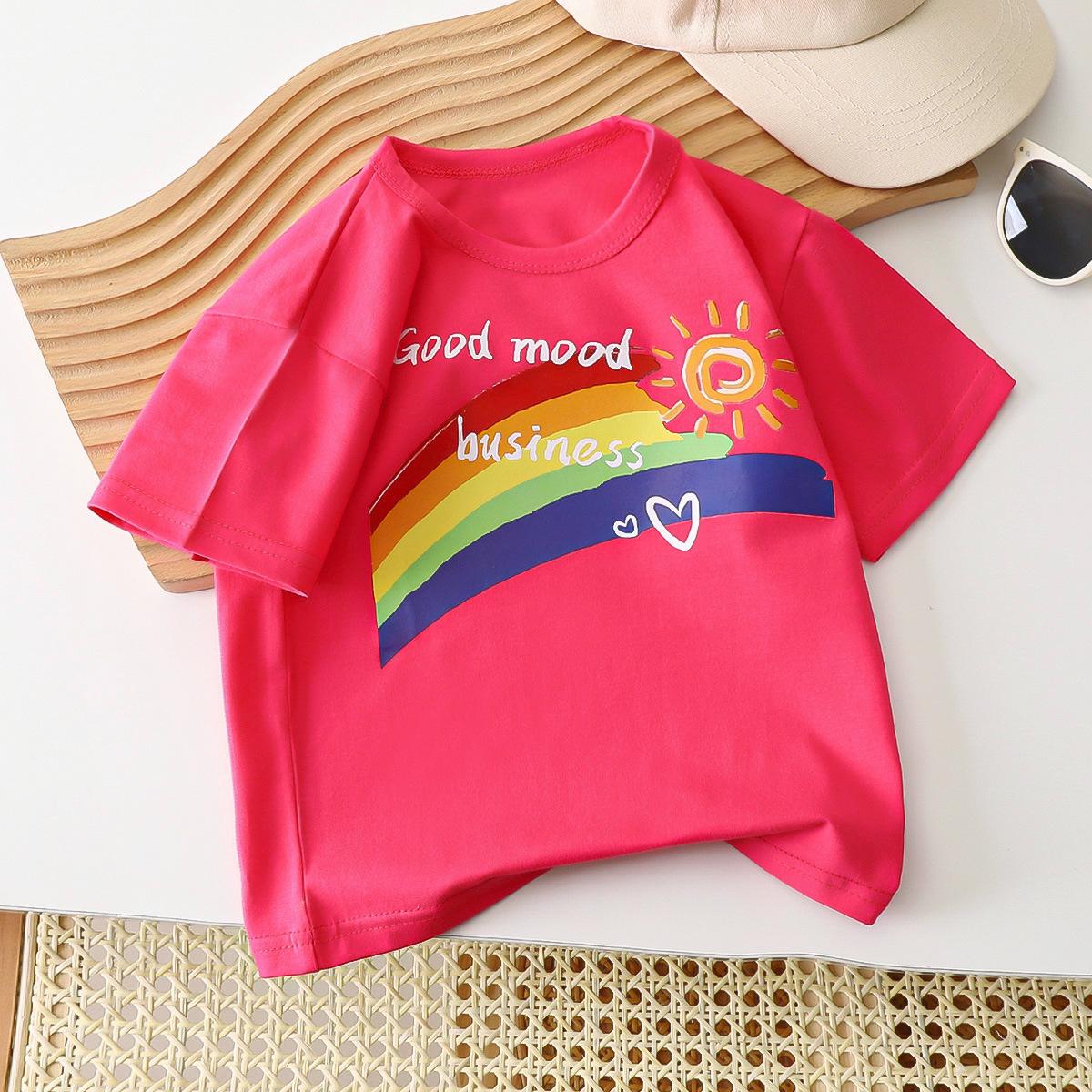 

Детская хлопковая футболка, летний повседневный топ для девочек 80cm