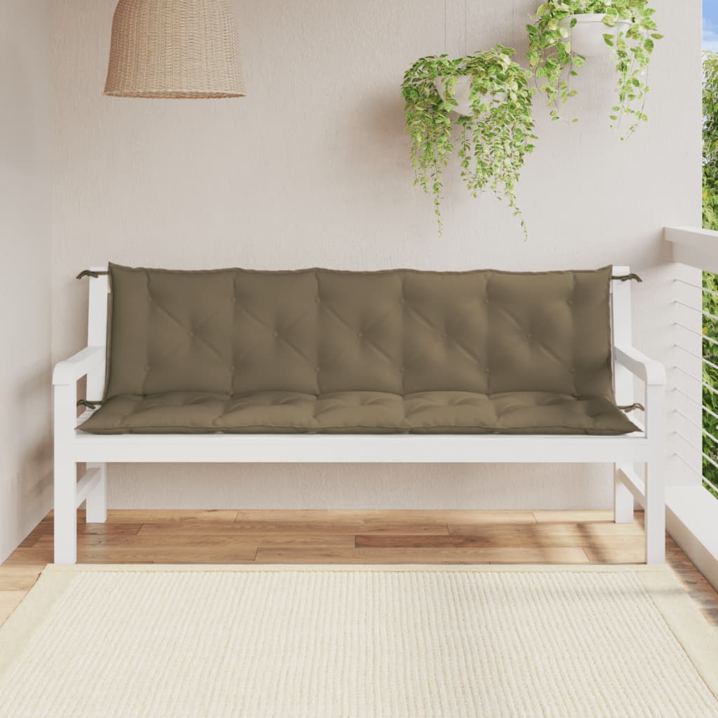 Garden Bench Cushions 2 Pcs Melange Taupe 180 X 50 X 7 Cm Fabric