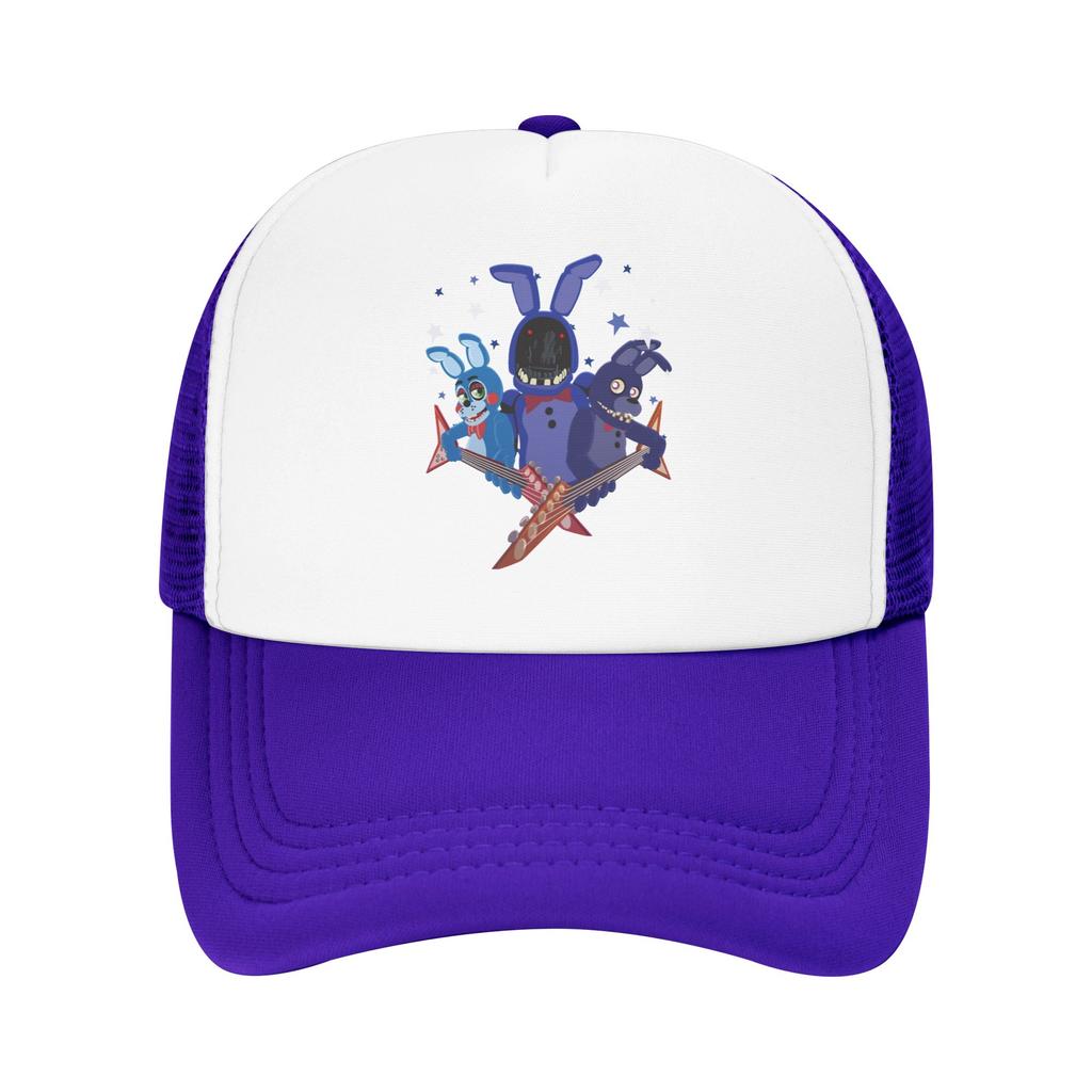 FNAF Bei Freddys Wir Lieben Bonnie Netz Baseballkappe Unisex Mode Sonnenhüte Dad Hat Verstellbar Sommer Truckerhut