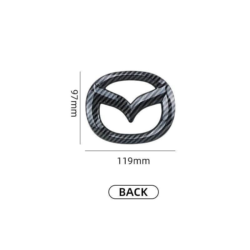 Car Front Grille Badge Trunk Emblem For Mazda 3 Axela Atenza 17-20 Carbon fiber Head Rear Body Decal Accessories FF29
