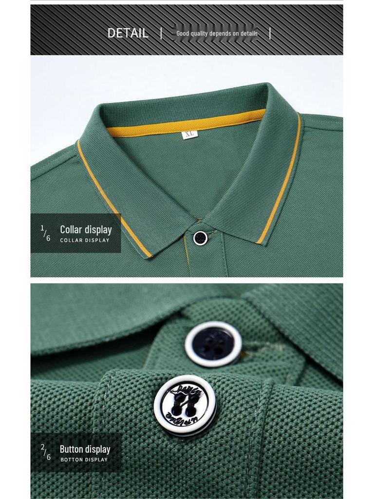 Men's Short-Sleeve Embroidered Polo Shirt - Casual Fit, Ideal for Middle-Aged and Young Adults, Summer Collection.