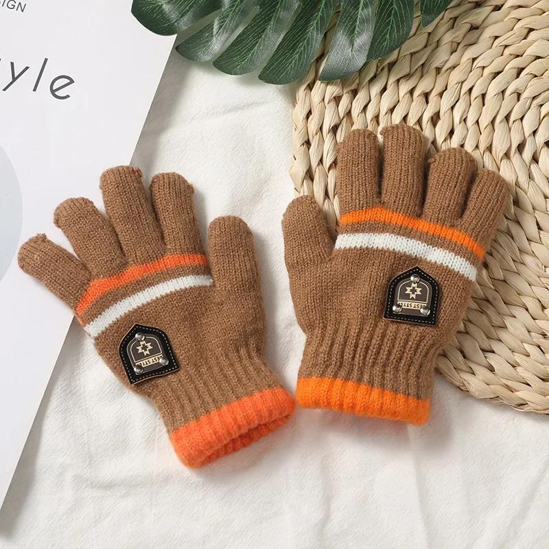 Kids Gloves Winter Full Finger Gloves Knitted Soft Children Mittens Boys Girls Gloves Thick Keep Warm Autumn Glove