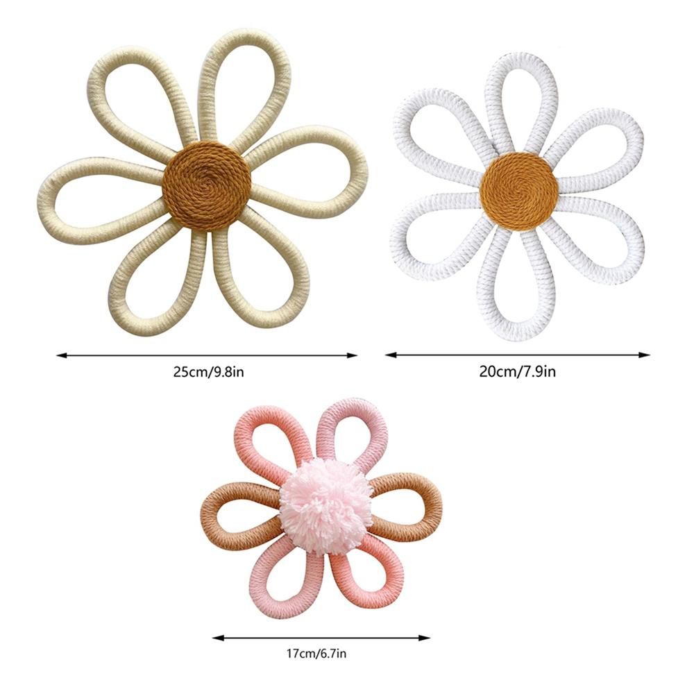 

3/6 шт., ручная работа, бохо-макраме, ромашка, цветок, декор, подвесной тканый художественный декор для маленьких девочек, детей, питомников, девочек, реквизит для фотосессии в общежитии