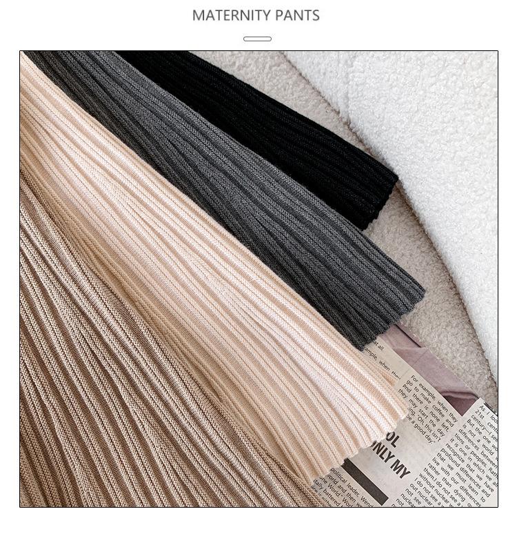 2025 Autumn/Winter Elegant Wool Knit Maternity Pleated High-Waisted A-Line Short Skirt