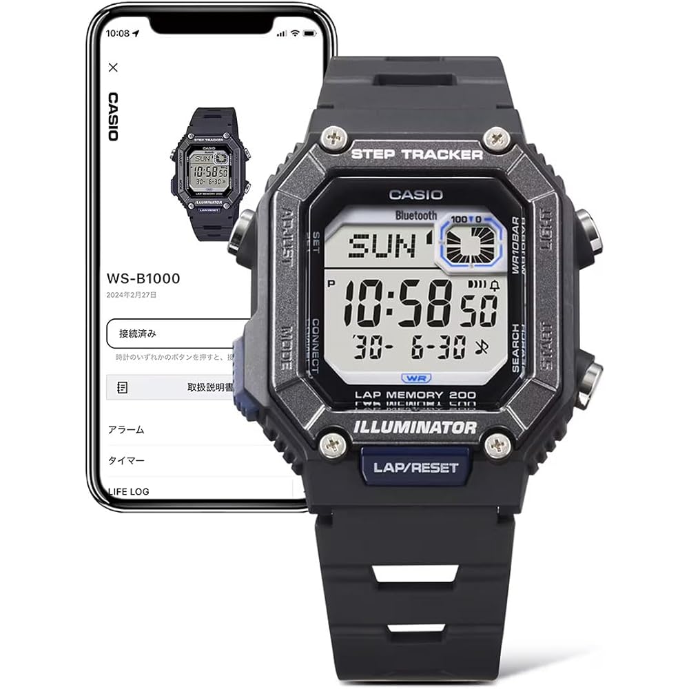 Casio WS-B1000-1AV Bluetooth Digital Watch Step Tracker Men's Black Mobile Link