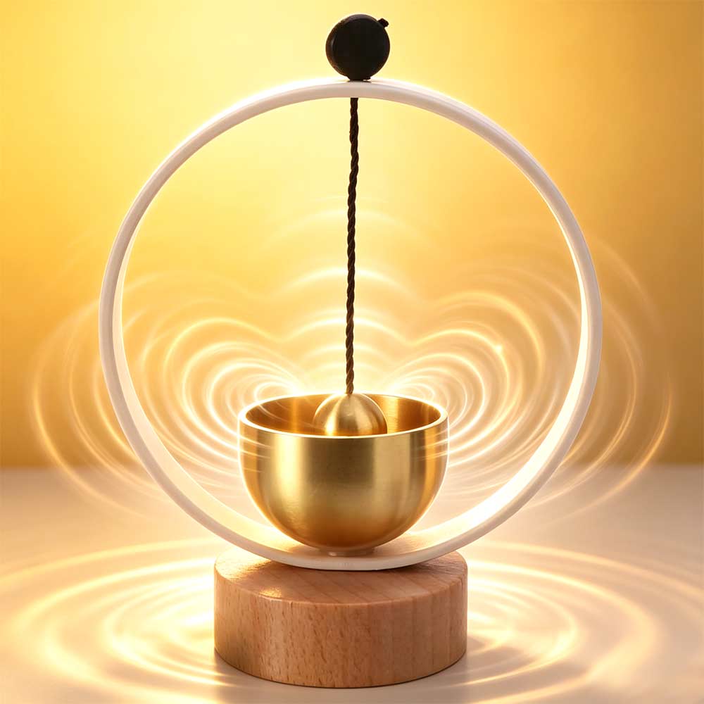 Circular Frame Singing Bowl Set Clear Tone Yoga Wind Chimes Desktop Meditation