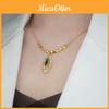 Gold Leaf Necklace For Women With Diamondinlaid Alloy Pendant Elegant Vintage Jewelry