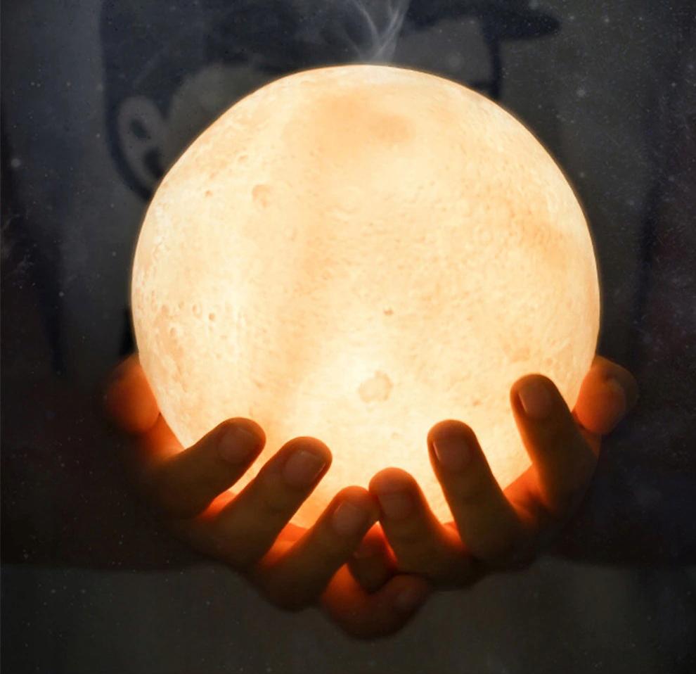 Steam Humidifier Moon Lamp Diffuser Ionizer 8 Colors Usb