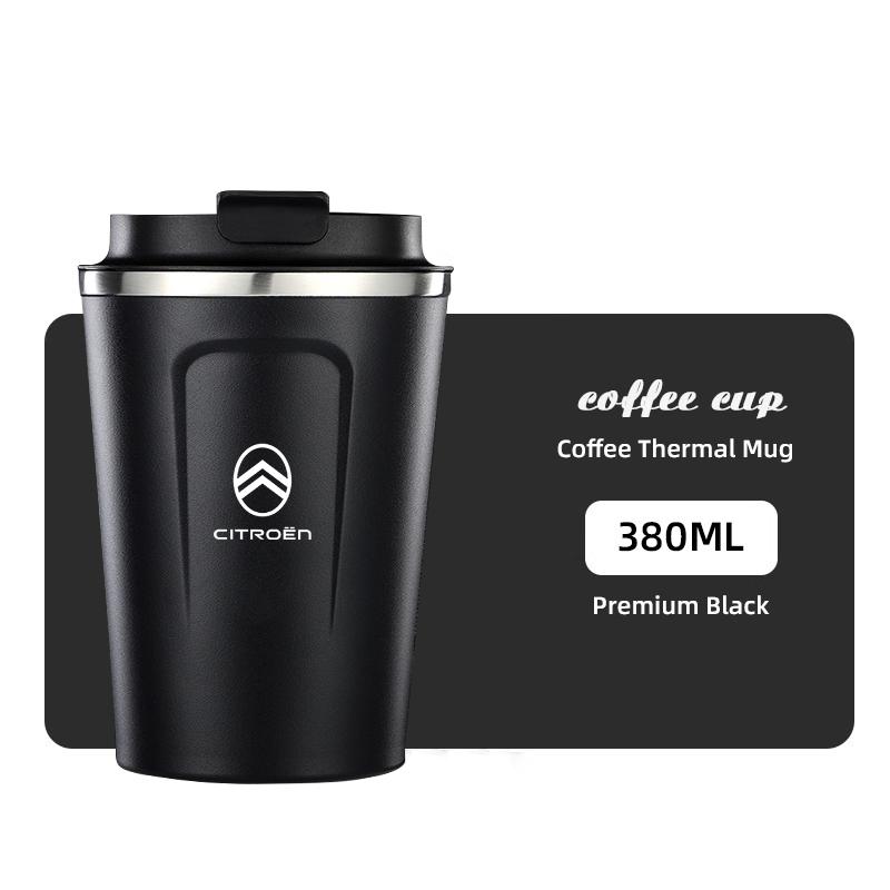 380ml Coffee Cup Car Emblem Thermos Mug Travel Tumbler For Citroen C4 C3 C5 C5X e-C4 X e-C3 C-Elysee Berlingo C1 C6 C2 C-Crosser