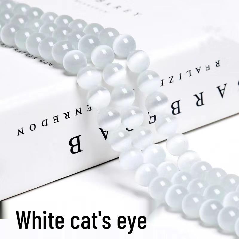 Cat's Eye Stone Jewelry Accessories: Loose Round Beads for DIY Stringing