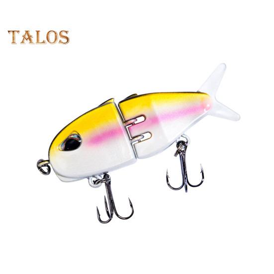 

6 см/6,5 г многосоставная рыболовная приманка с двойными крючками, реалистичная двухсекционная пластиковая искусственная приманка для пресноводного и соленого окуня, форели и щуки жёлтый/белый