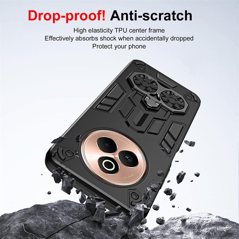 Military Armor Case For Realmi 14 Pro Plus 5G Protective Cover 360° Ring Magnetic Holder Shell Coque Fundas 2 IN 1 Back Cover