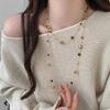 Autumn And Winter Long Tiger Eye Stone Pearl Beads Long Sweater Chain For Women'S Popular Necklace  Jewelry Accessories