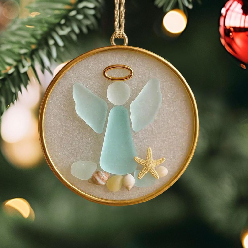 Christmas Tree Ornaments Acrylic Christmas Coastal Decoration Beach Themed Pendant For Window Wall Living Room Holiday Home