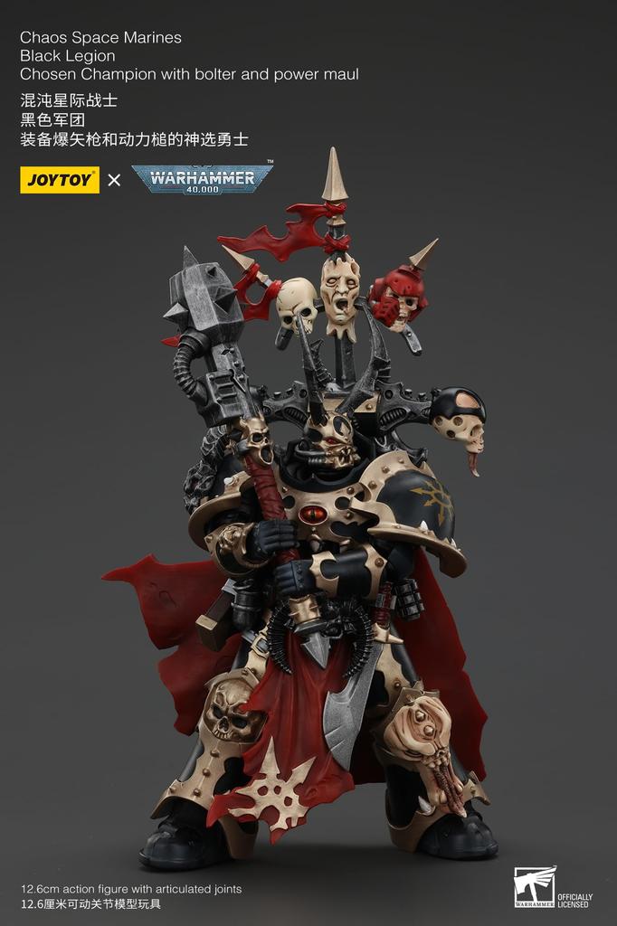 JoyToy Warhammer Black Legion Champion with Bolter and Power Maul Scale Action Figure 40k 118