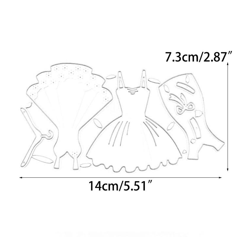 Women Dress Die-Cuts Lady Dress Frame Metal Cutting Dies for DIY Embossing Scrapbooking Paper Cards-Photo Making-Decor