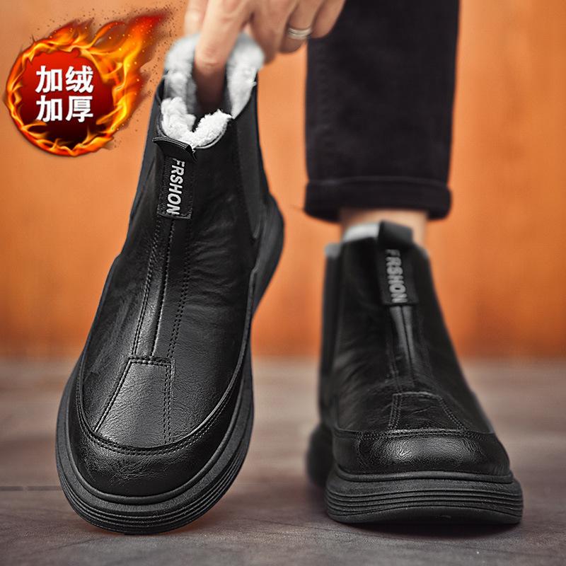 Snow boots shoes winter waterproof and non-slip sports high-top Martin boots piled thickened warm cotton shoes