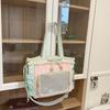 New Schoolbag Female High-value Contrasting Color College Style Junior High School Student Backpack Ballet Style Pleated Lace Pain Bag