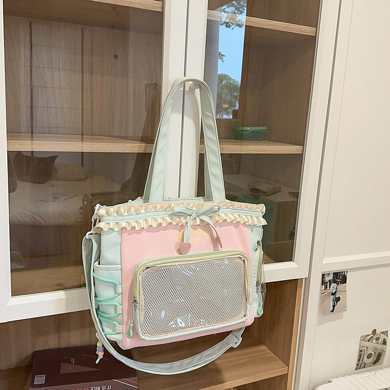 Crossbody-Tasche mit großer Kapazität Transparente Schmerztasche Tote Yum Ins Student Super Süßer Rucksack .