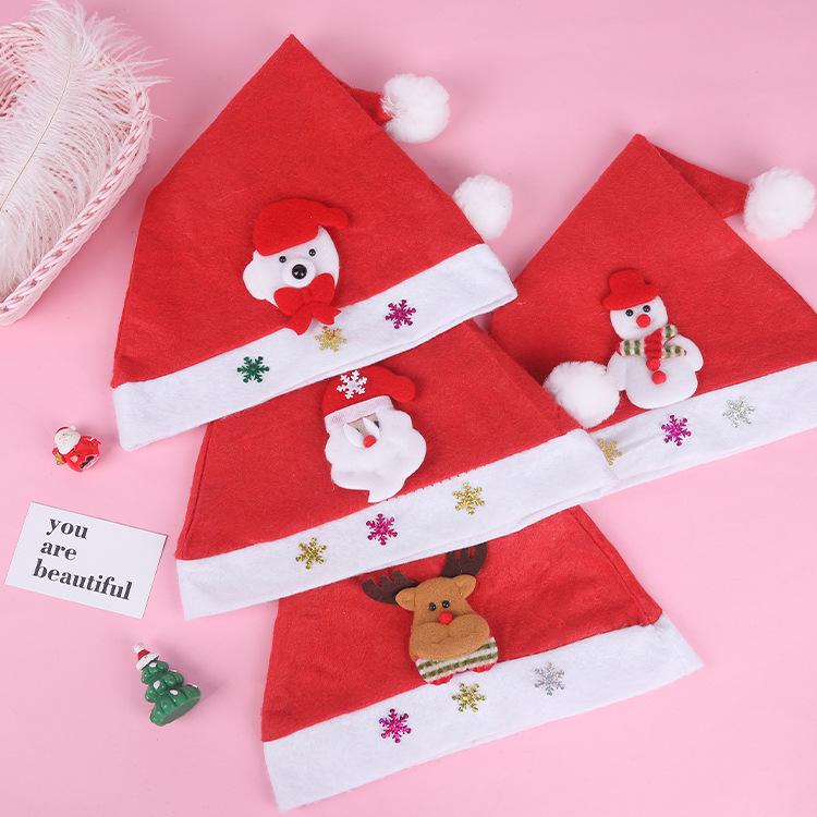 Creative Christmas Cartoon Flocking Cloth Children's Hat Gift