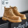 Big yellow boots men's casual mid-help Martin boots outdoor hiking boots retro locomotive boots thick sole