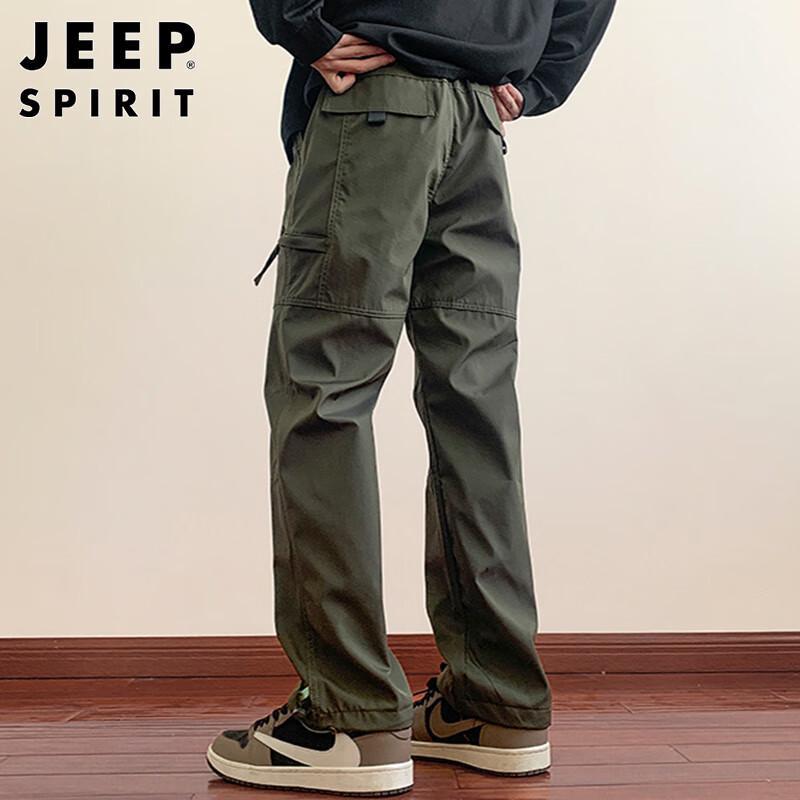JEEP SPIRIT Men's Loose Straight Fit Cargo Casual Pants