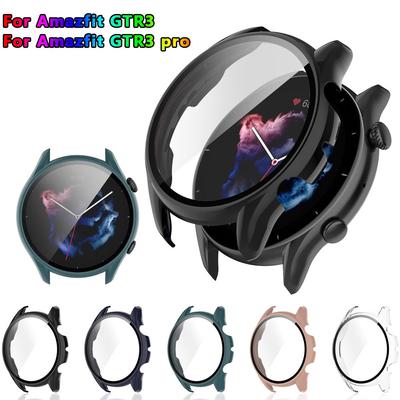 Folia Szklana + Etui do Huami Amazfit GTR3 PC Ochronne Etui z Zderzakiem dookoła + Ochraniacz Ekranu do Amazfit GTR 3 Pro