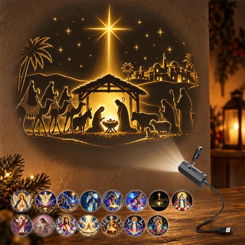 LED Plug Play Projector Night Light Replaceable Scenes Films Projection Lamp for Kids Nursery Gift