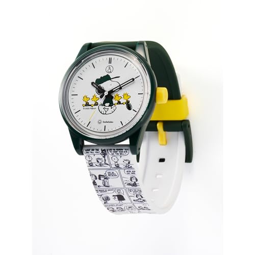 [Cue and Cue Smile Solar] Watch PEANUTS COLLECTION FOREST GOLF Ladies Green x Yellow M
