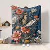 1pc Butterfly Flowers Lightweight Flannel Blanket, Comfortable and Warm Blanket, for Office and Camping Sofa Bed, Livingroom118