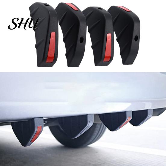 Car Body Spoiler 4Pcs Spoilers Easy Installation Fine Workmanship Eco-friendly Anti-deform Anti-scratch Decorate PP Material Universal Triangle Bumper