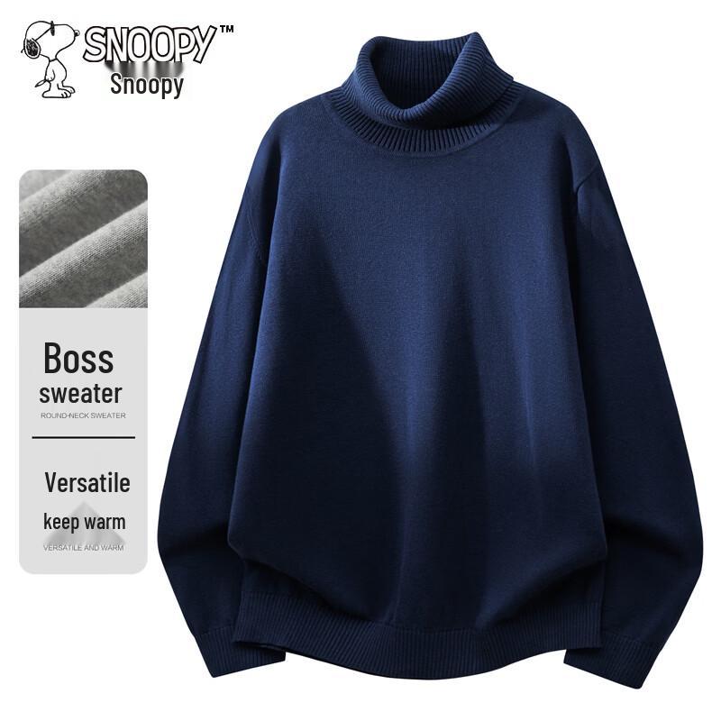 Snoopy Men's Solid Turtleneck Knit Sweater