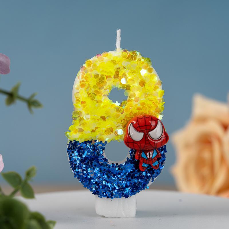 Anime Digital Number Birthday Cake Candles Party Decorations