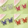 Korean Style Fashion Butterfly Jewelry With Dazzling Rhinestones For Casual Wear