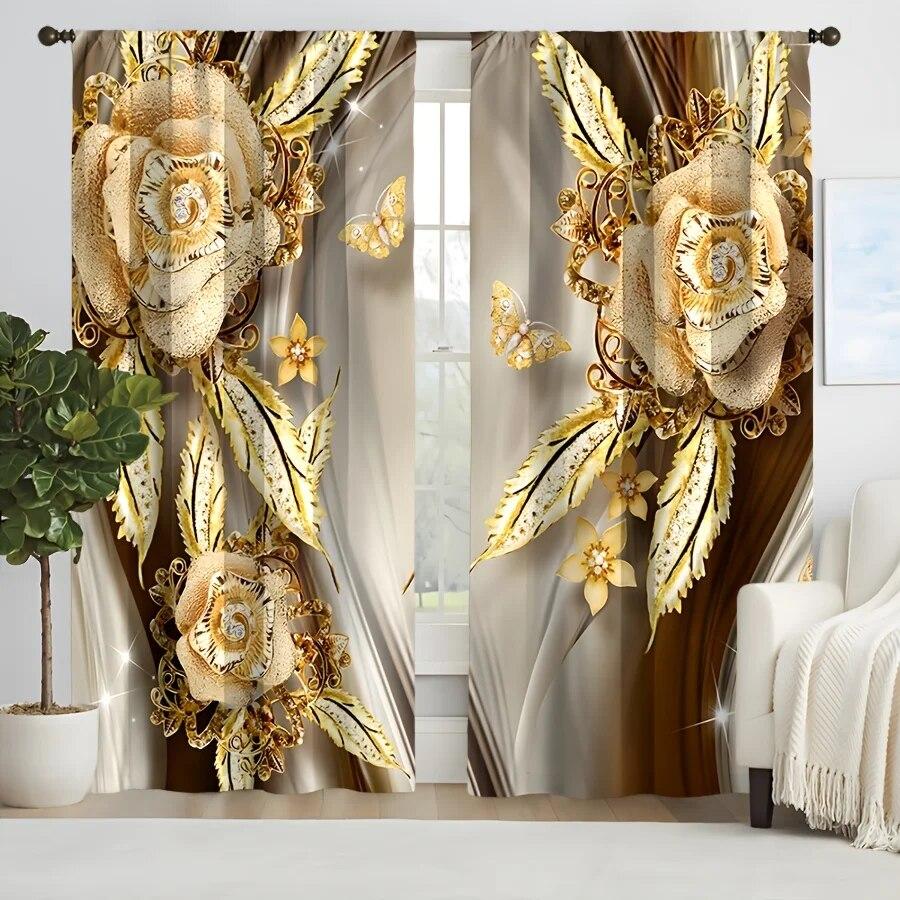 

2 шт. хрустальные колокольчики, утолщенные матовые шторы, домашний декор, карманные шторы для гостиной, спальни, кухни, ванной комнаты, дома W50xH130(CM)x2PCS-Grommet Top