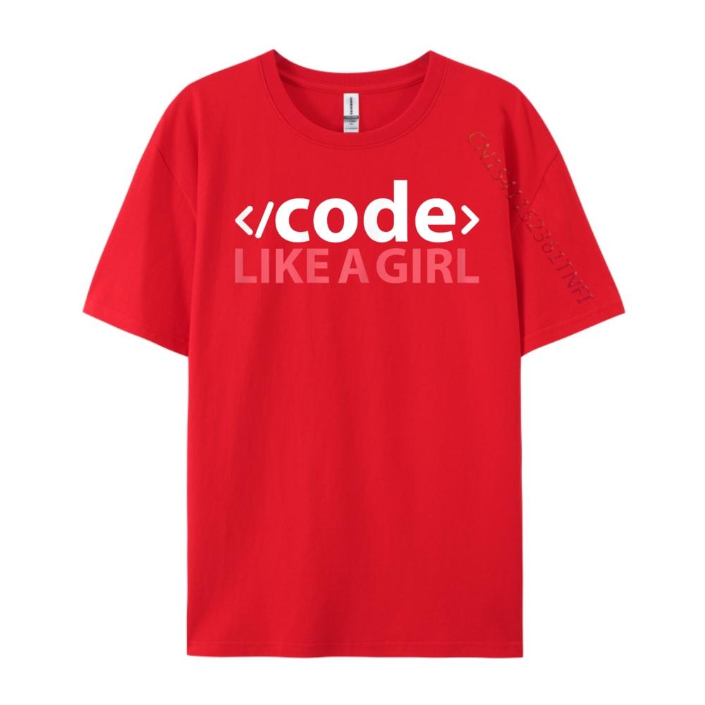 Code Like A Girl Programming Computer Science Coding Plain T Shirts Wholesale Funny Gifts Japan Style S
