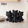 Aesthetic Cat Art Three Wise Cats Figurines, 3D Printed Minimalist Statue for Desk Decorative Sculptures Decor, Ancient Wisdom Ornament Home