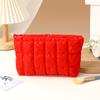Women Simple Bubble Cosmetic Handbag Travel Organizer Makeup Lipsticks Cotton Pouch Fashion Large Capacity Zipper Bag For Girls