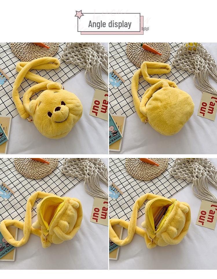Korean Style Cute Bear Plush Crossbody Handbag for Girls