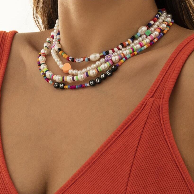 Fashionable tropical style women s multi-layer necklace, jewelry, accessories