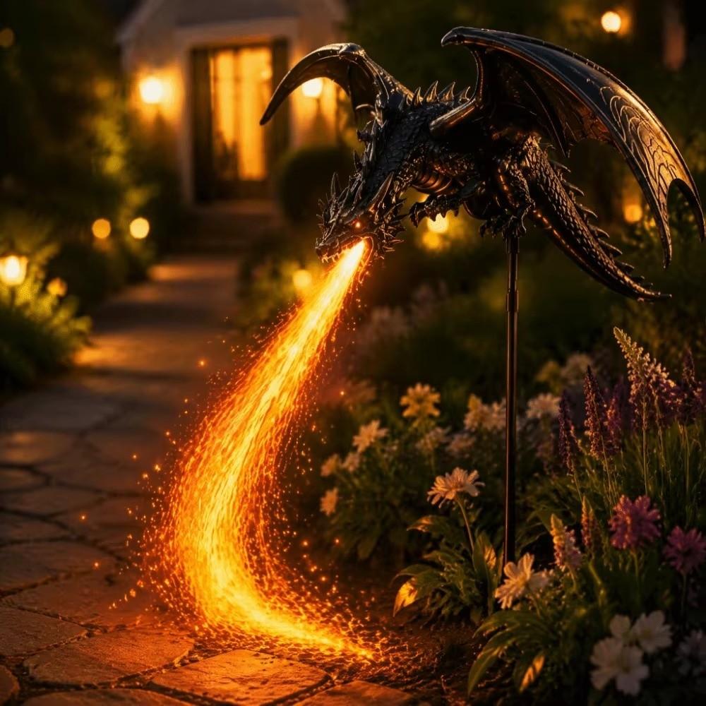 Waterproof Solar Dragon Fire Garden Light LED String Lights for Lawn Yard Patio Decor
