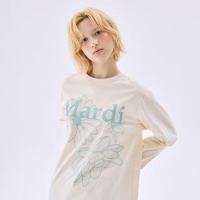 [mardimercredi] Long Sleeve Triple Flower T-Shirt_BUTTER MOSSGREEN