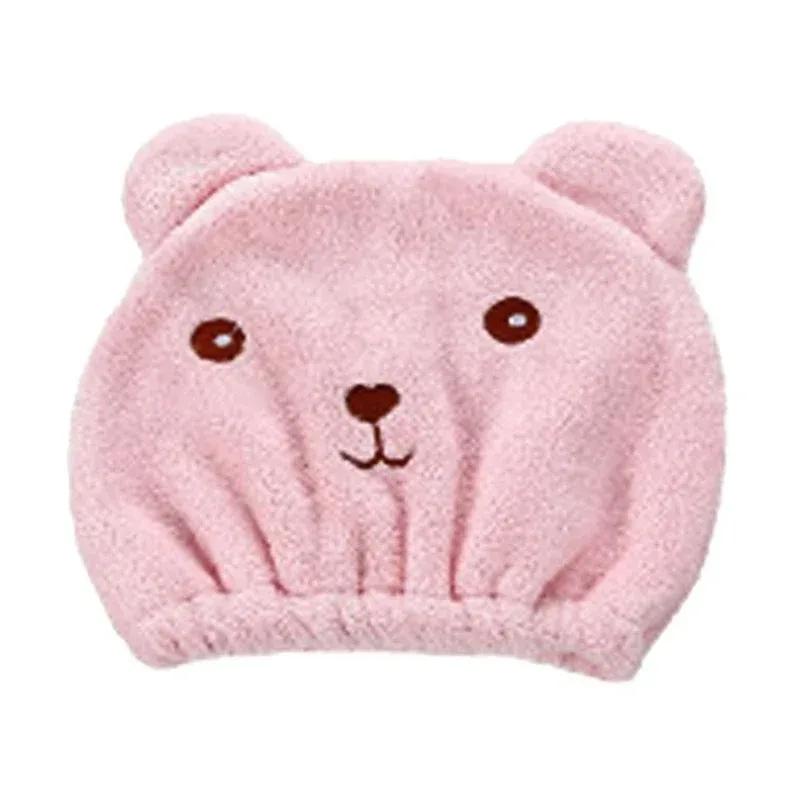 .Lovely Little Bear Hair Drying Cap Towel Microfiber Quickly Dry Hair Shower Hat Wrapped Towels Bathing Cap Bathroom Accessories